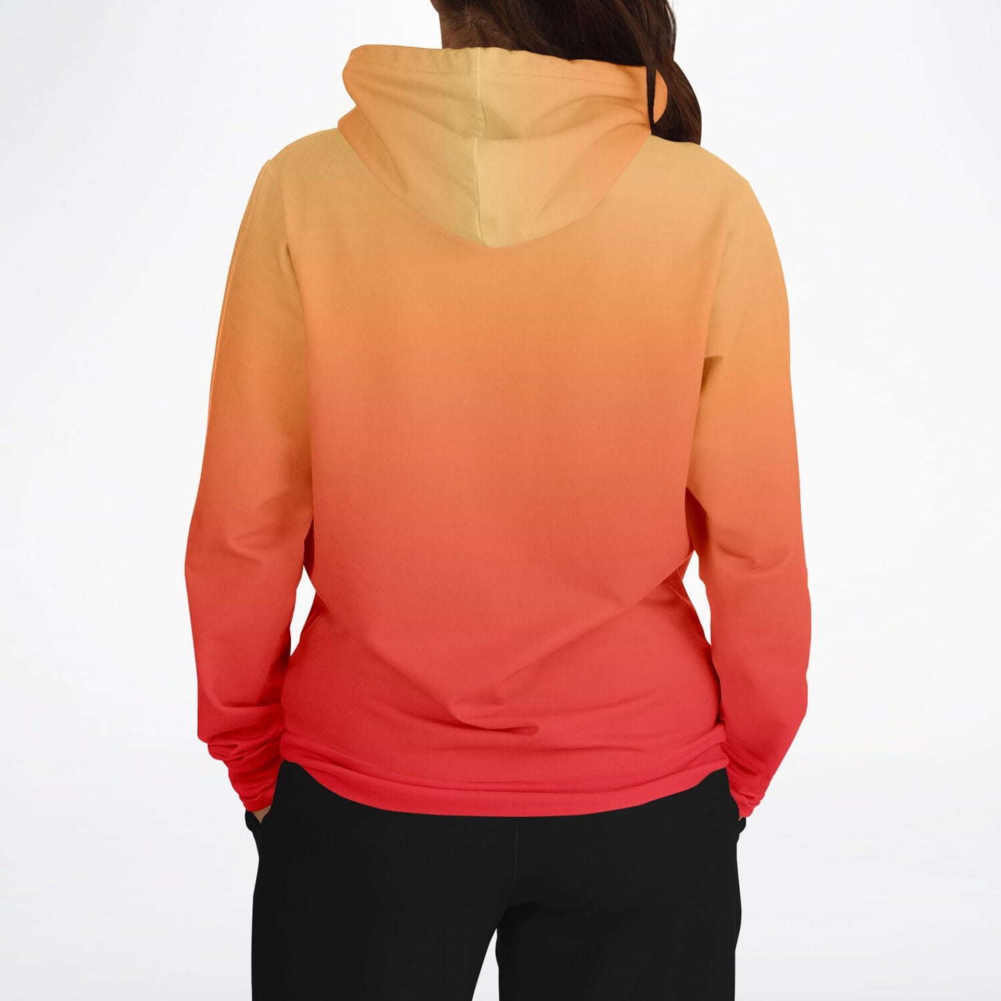 Red Orange Yellow Ombre Hoodie, Gradient Tie Dye Pullover Men Women Aesthetic Graphic Cotton Hooded Sweatshirt Pockets Designer Plus Size