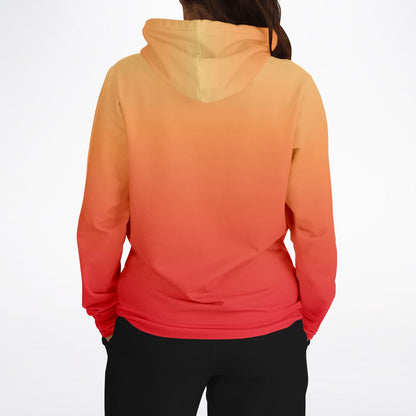 Red Orange Yellow Ombre Hoodie, Gradient Tie Dye Pullover Men Women Aesthetic Graphic Cotton Hooded Sweatshirt Pockets Designer Plus Size