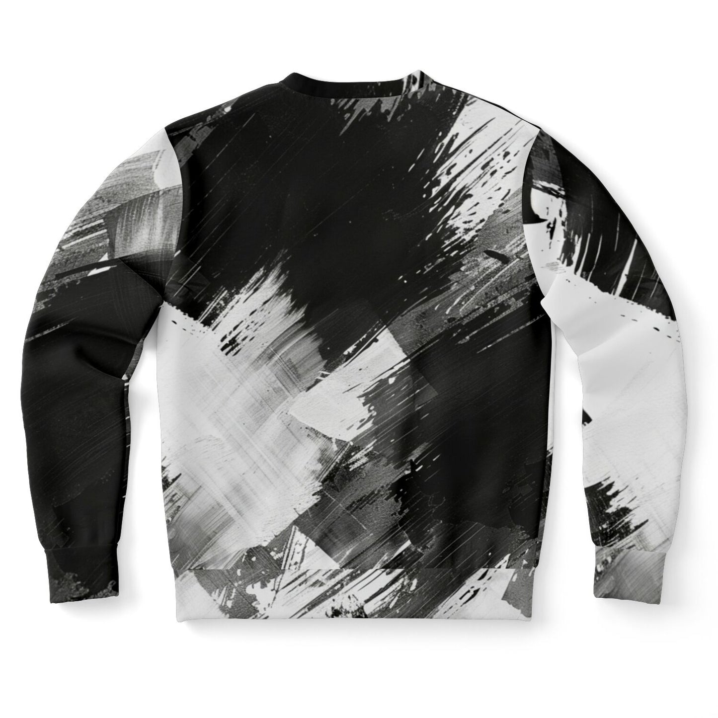 Black White Sweatshirt, Brush Ombre Gradient Crewneck Fleece Cotton Sweater Jumper Pullover Men Women Aesthetic Designer Top