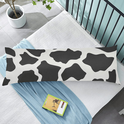 Cow Body Pillow Case, Black White Skin Hide Animal Print Long Large Bed Accent Pillowcase Print Throw Decor Decorative Cover