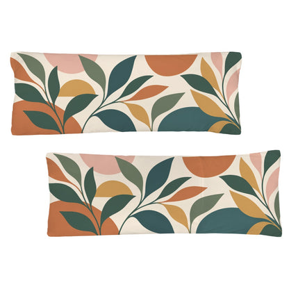 Mid Century Modern Body Pillow Case,  Flowers Boho Abstract Botanical Green Long Large Bed Accent Pillowcase Print Throw Decorative Cover