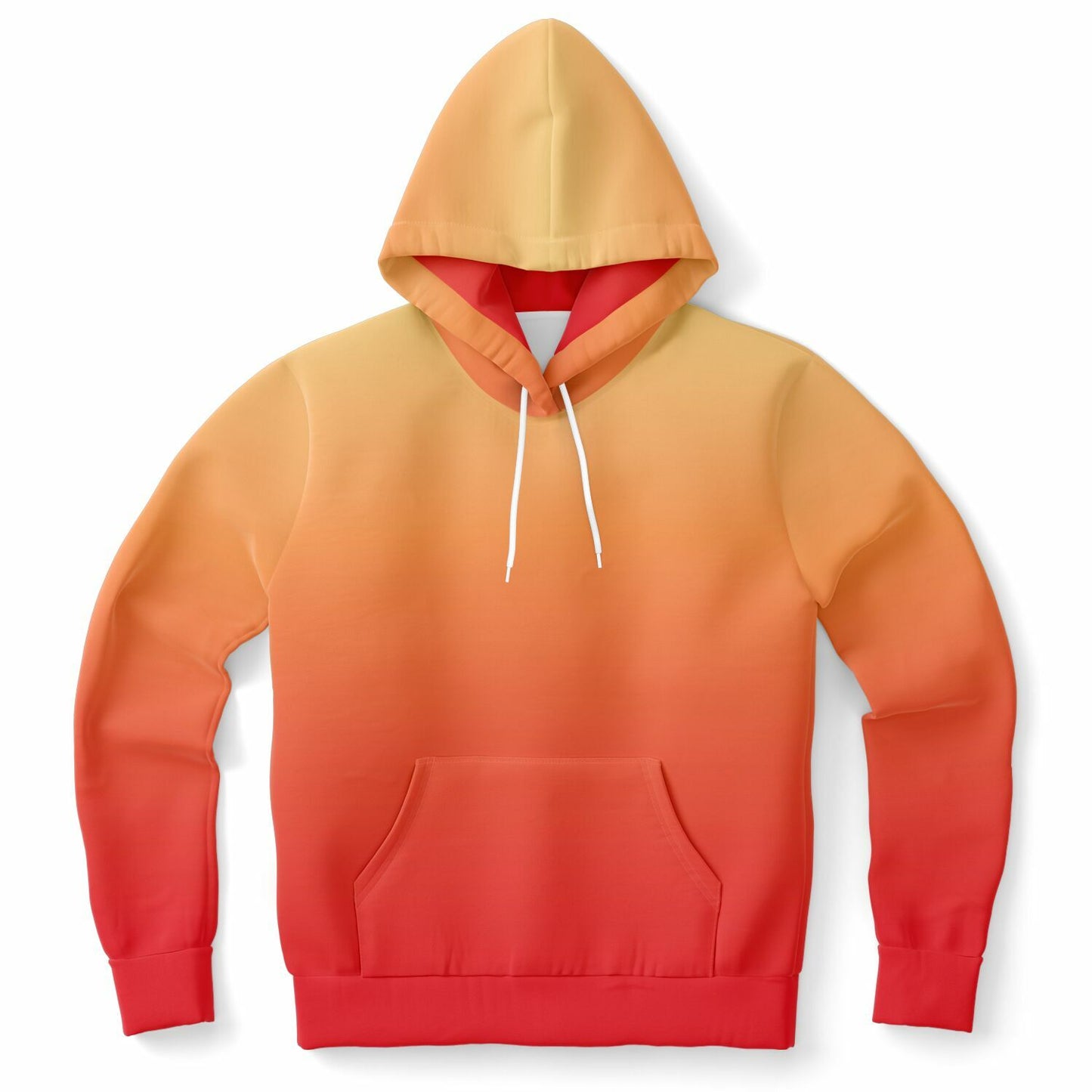 Red Orange Yellow Ombre Hoodie, Gradient Tie Dye Pullover Men Women Aesthetic Graphic Cotton Hooded Sweatshirt Pockets Designer Plus Size