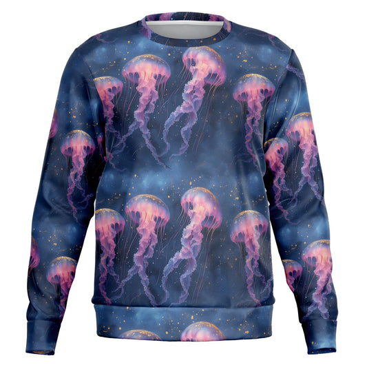 Jellyfish Sweatshirt, Ocean Sea Graphic Crewneck Fleece Cotton Sweater Jumper Pullover Men Women Adult Aesthetic Designer Top