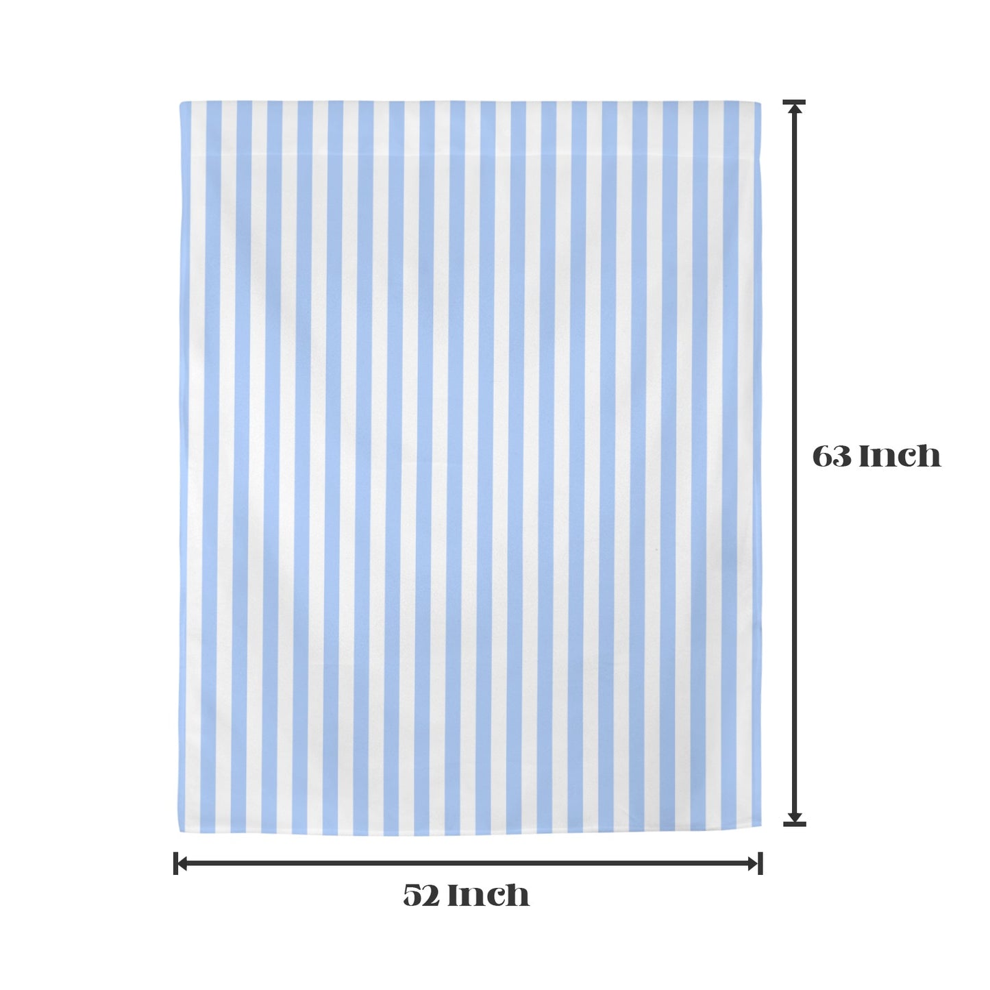 Light Blue Striped Window Curtain, Vertical Stripe White Kitchen Living Room Bedroom Bathroom Fabric Patterned Unique Rod Pocket Decor Home