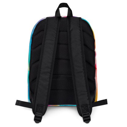 Rainbow Tie Dye Backpack, 15" Laptop Men Women Kids Gift Him Her School College Waterproof Pockets Aesthetic Canvas Bag