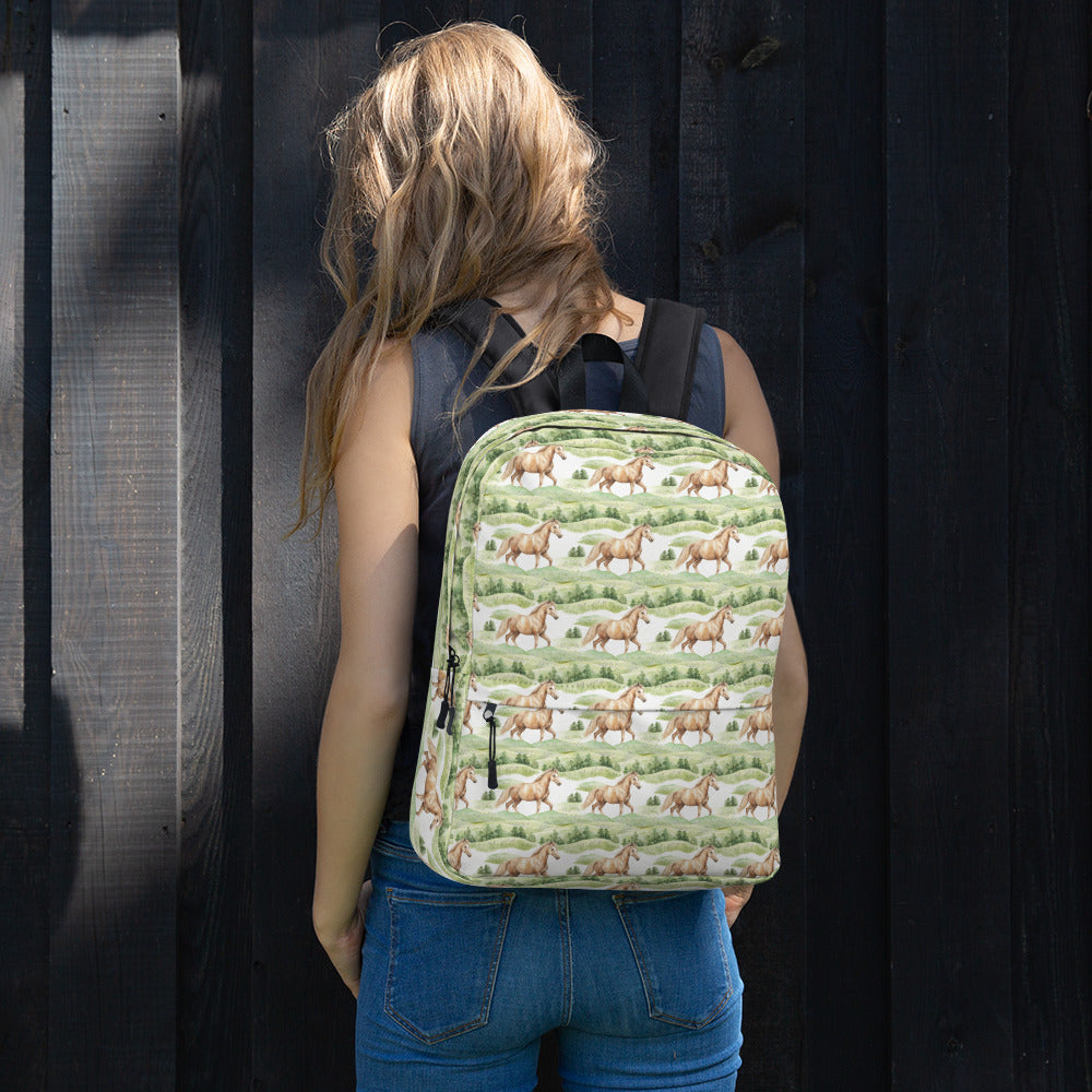 Horse Backpack, Animal 15" Laptop Men Women Kids Gift Him Her School College Waterproof Pockets Aesthetic Canvas Bag