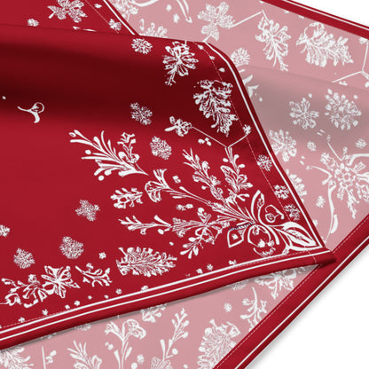 Red White Snowflake Bandana Headband Scarf, Christmas Xmas Winter Women Men Female Ladies Male Dog Neck Head Kerchief Designer Small Large - Starcove Fashion
