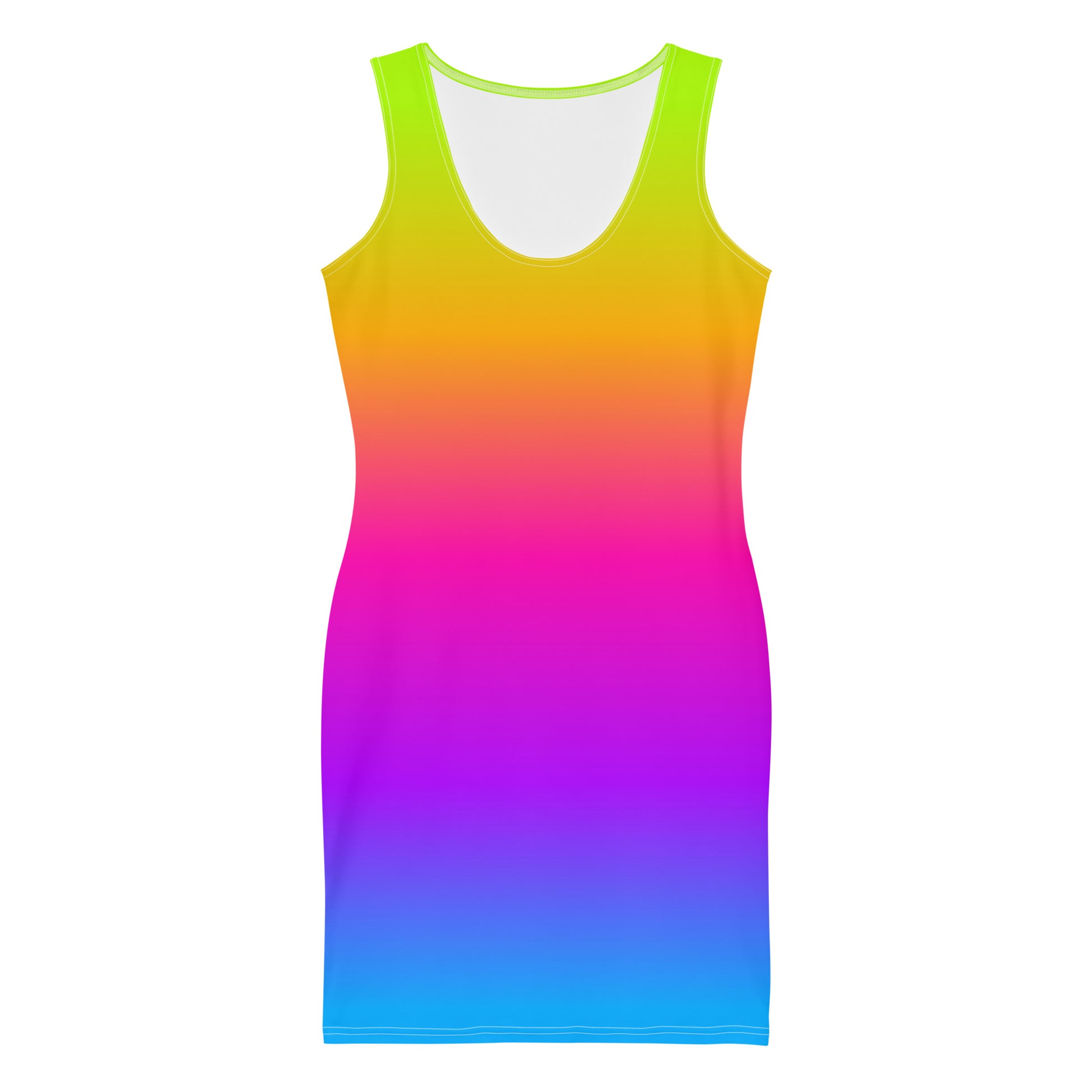 Ombre Bodycon Dress Women, Pink Blue Tie Dye Gradient Pencil Fitted Homecoming Sleeveless Mini Cocktail Party Prom Sexy Starcove Fashion