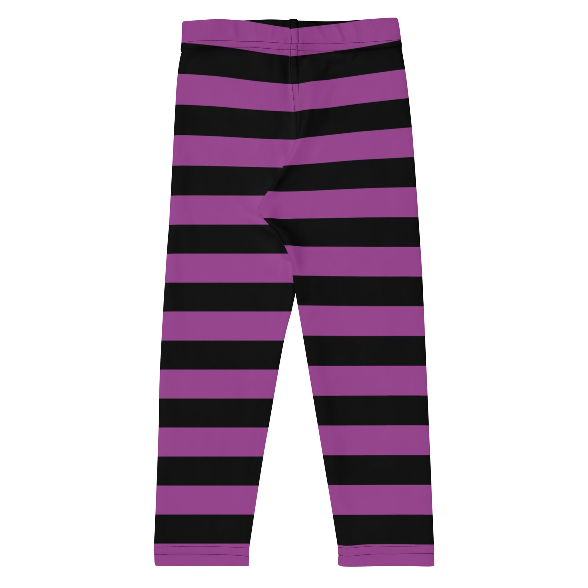 Black Purple Striped Kids Girls Leggings (2T-7), Halloween Witch Goth Toddler Children Printed Yoga Pants Tights Fun Daughter Starcove Fashion
