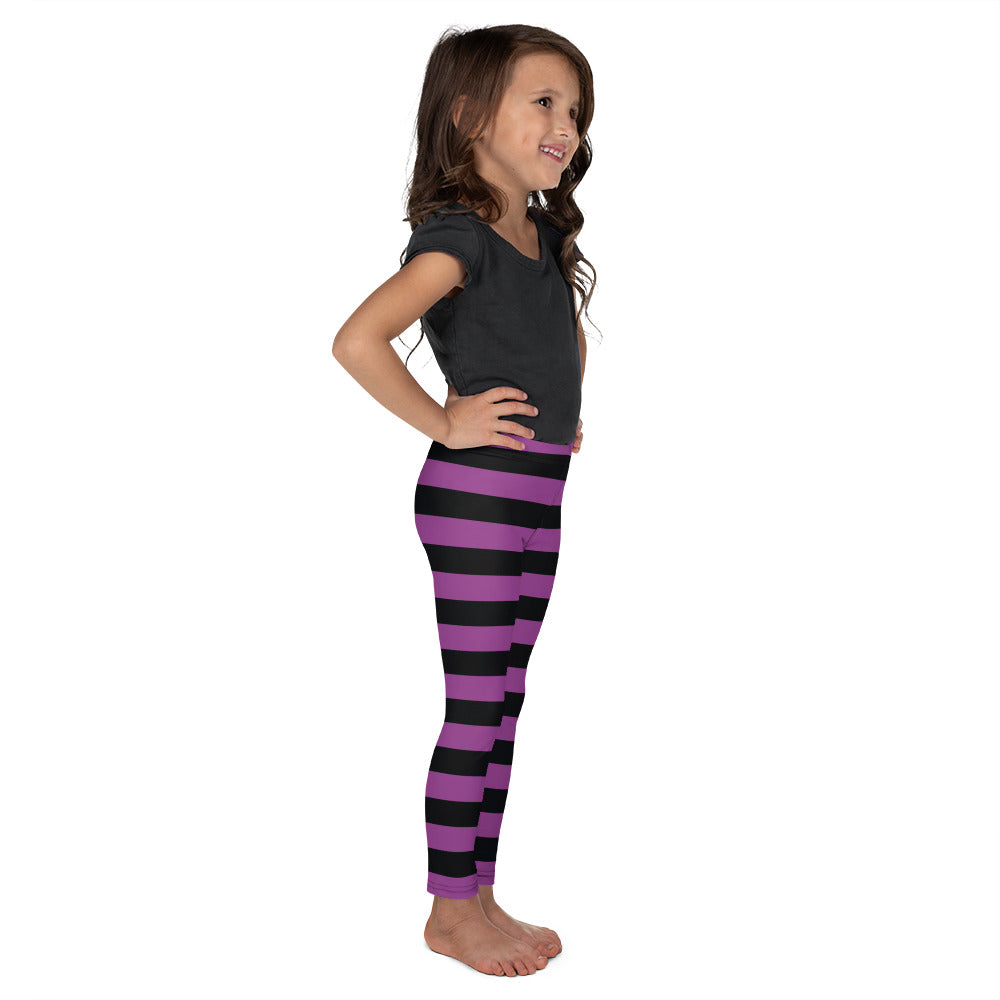 Black Purple Striped Kids Girls Leggings (2T-7), Halloween Witch Goth –  Starcove Fashion