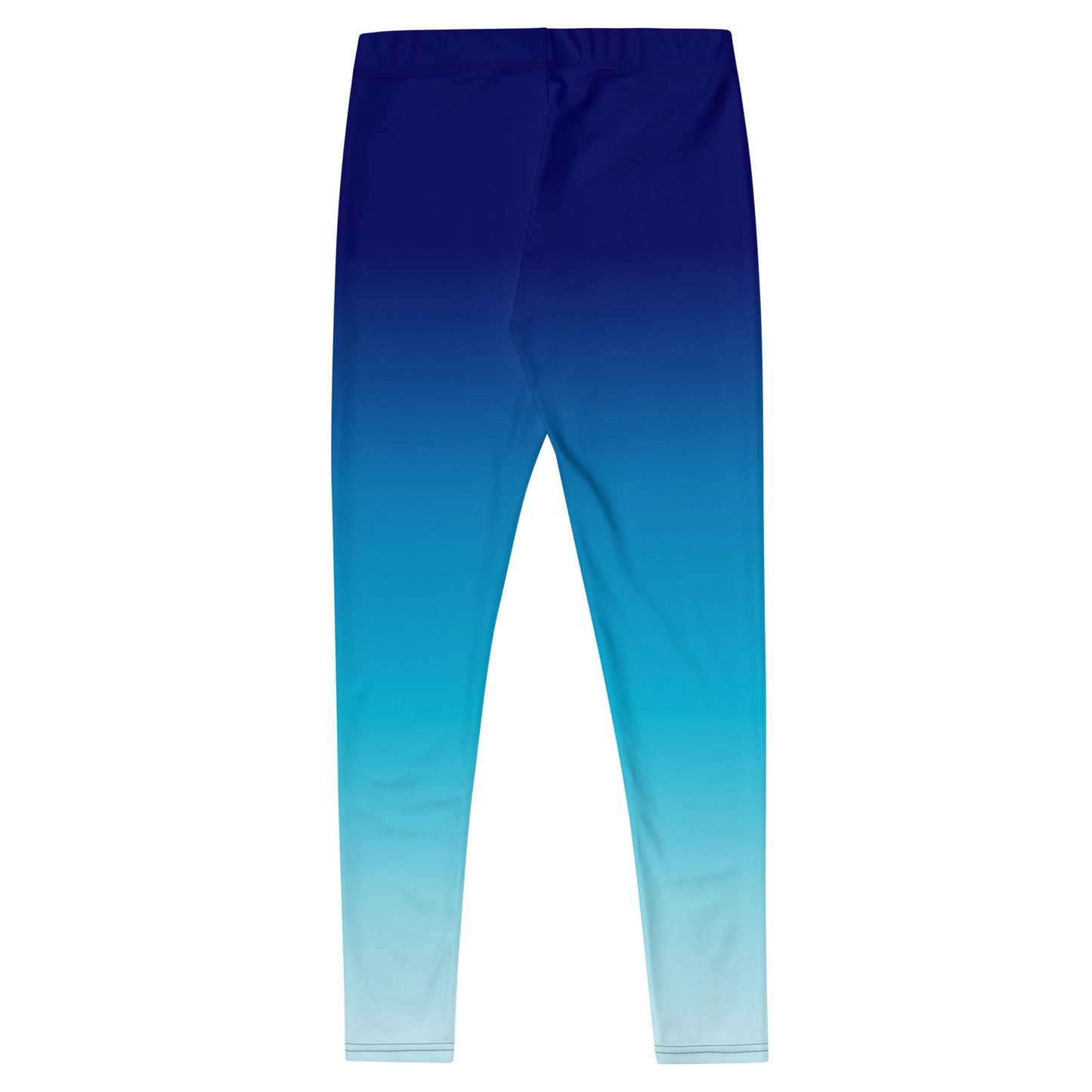 Blue Ombre Leggings Women Ladies, Royal to Ocean Blue Tie Dye Printed Yoga Pants Cute Graphic Workout Running Gym Fun Designer Tights