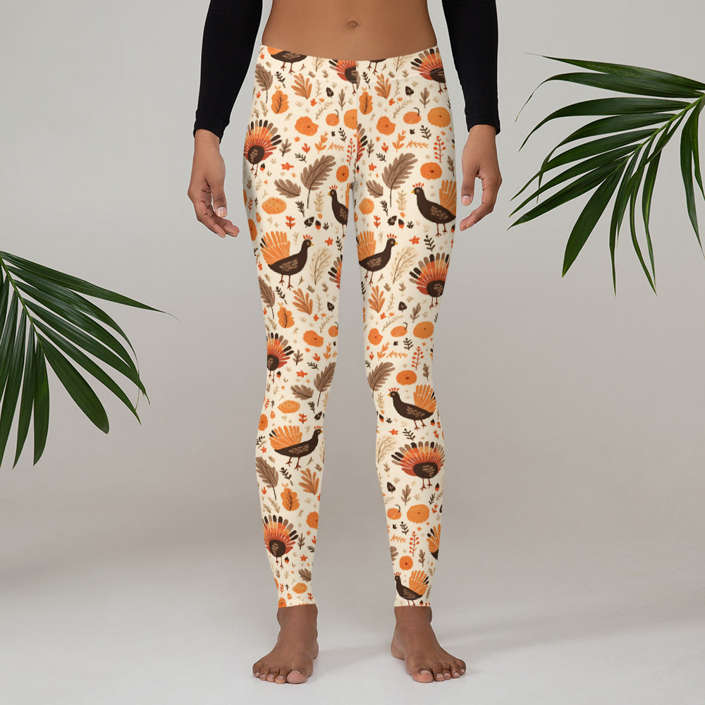 Printed Leggings Womens Turkey Leggings Thanksgiving Leggings