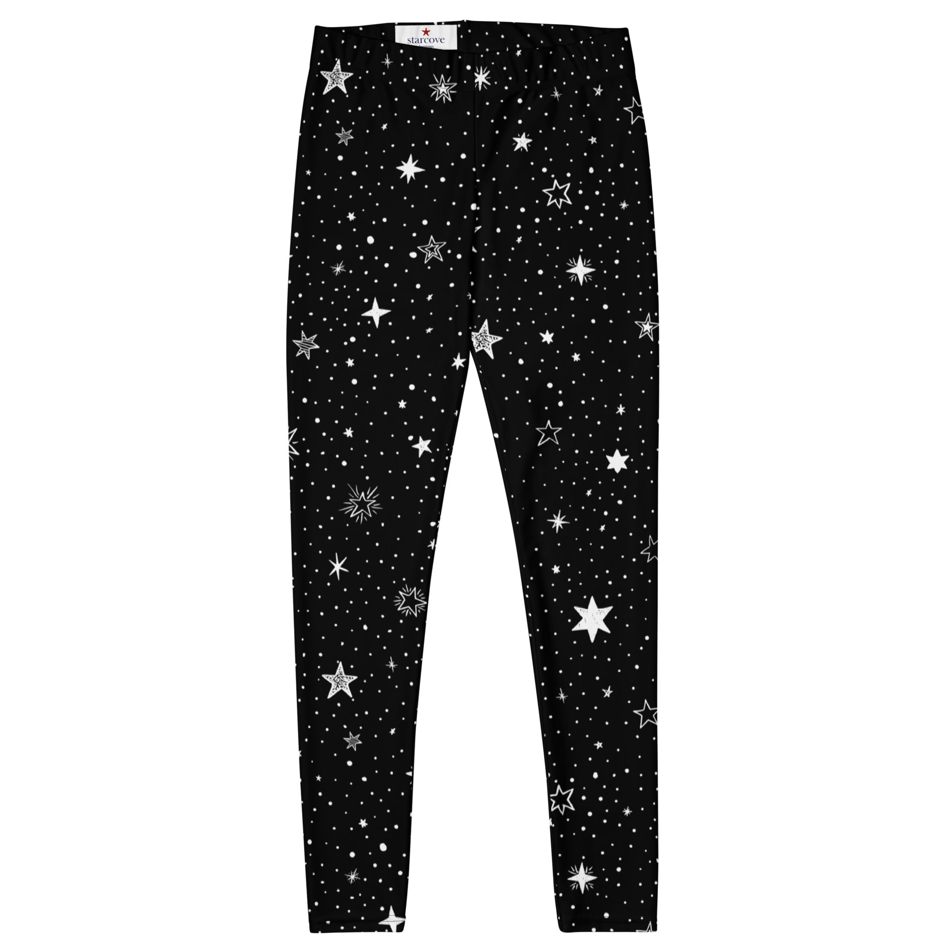 Stars Leggings Women Ladies, Black White Printed Yoga Pants Cute Graphic Workout Running Gym Fun Designer Tights Gift Starcove Fashion