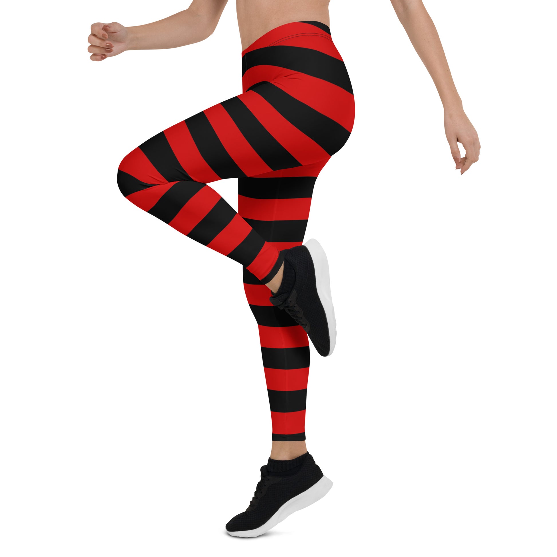 Red and Black Striped Leggings Women, Halloween Witch Goth Printed Yoga  Pants Cute Graphic Workout Designer Tights