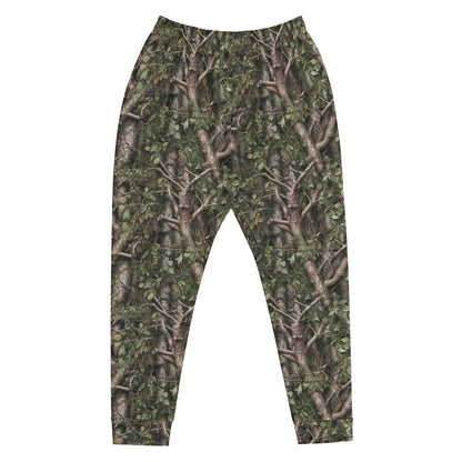 Hunting Camouflage Men Joggers Sweatpants with Pockets, Trees Camo Realistic Fleece  Fun Comfy Cotton Sweats Pants