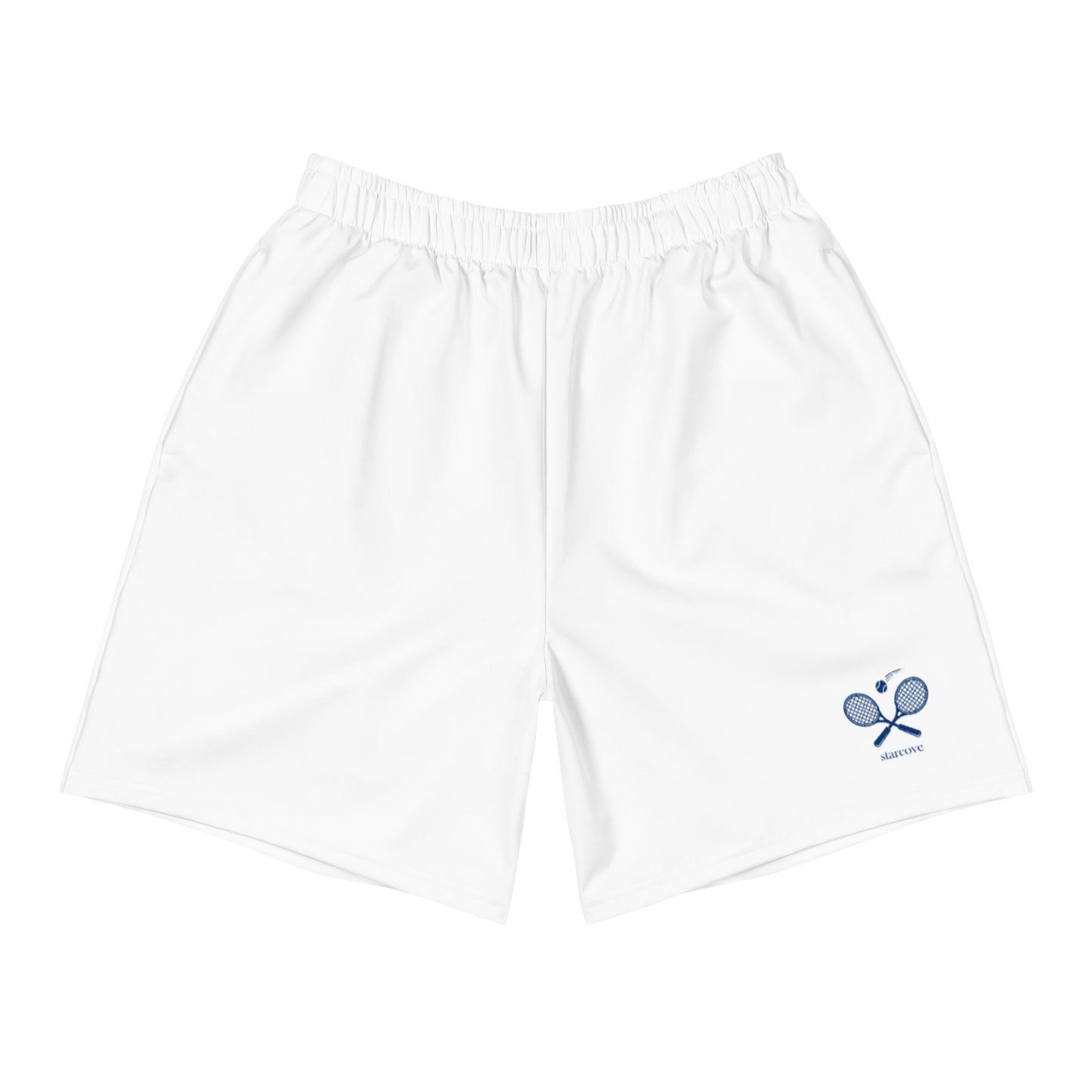 Tennis Men's Athletic 6.5" Long Shorts, Vintage Racket Racquets Sports Player White Retro Beach Shorts with Pockets Outfit Gift