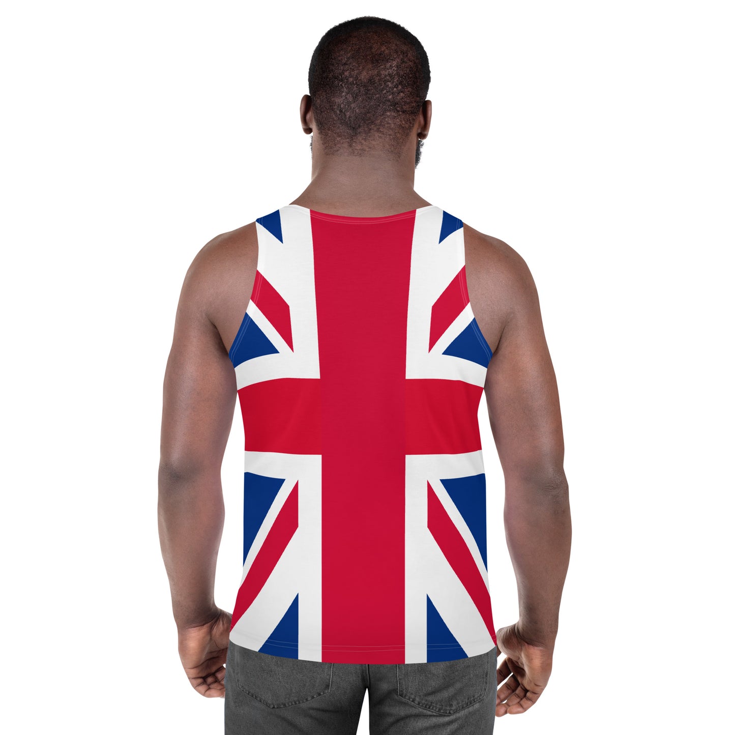 British Union Jack UK Flag Men Tank Top, England Unisex Festival Yoga Workout Sexy Summer Muscle Sleeveless Shirt