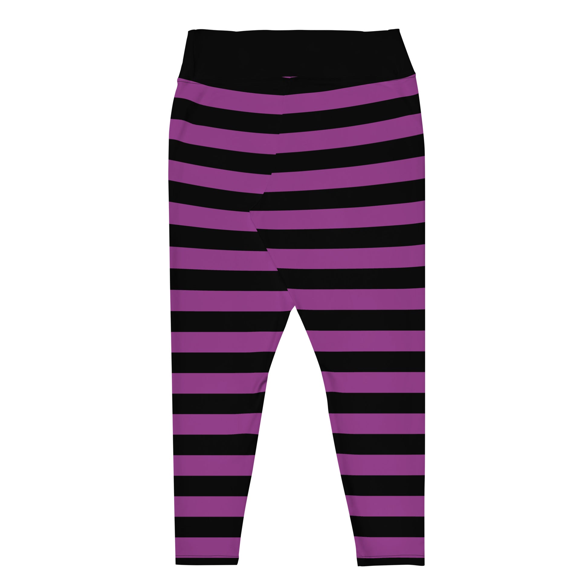 Black and Purple Striped Plus Size Leggings Women, Halloween Witch Tig –  Starcove Fashion