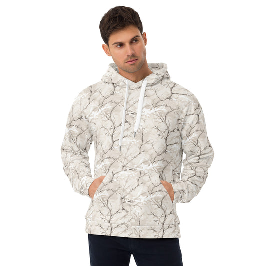 White Camo Hoodie, Real Camouflage Off Cream Pullover Men Women Adult Aesthetic Graphic Cotton Hooded Sweatshirt with Pockets Starcove Fashion