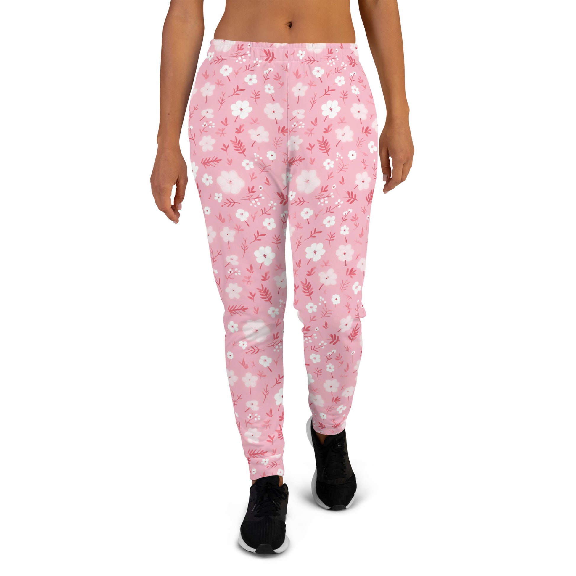 Pink Floral Women Joggers Sweatpants with Pockets, Flowers Fleece Fun –  Starcove Fashion