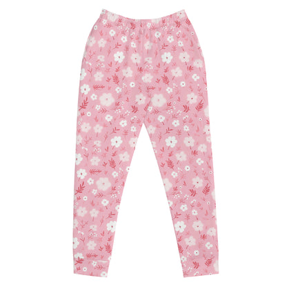 Pink Floral Women Joggers Sweatpants with Pockets, Flowers Fleece  Fun Comfy Cotton Sweats Girls Ladies Pants Loungewear Starcove Fashion