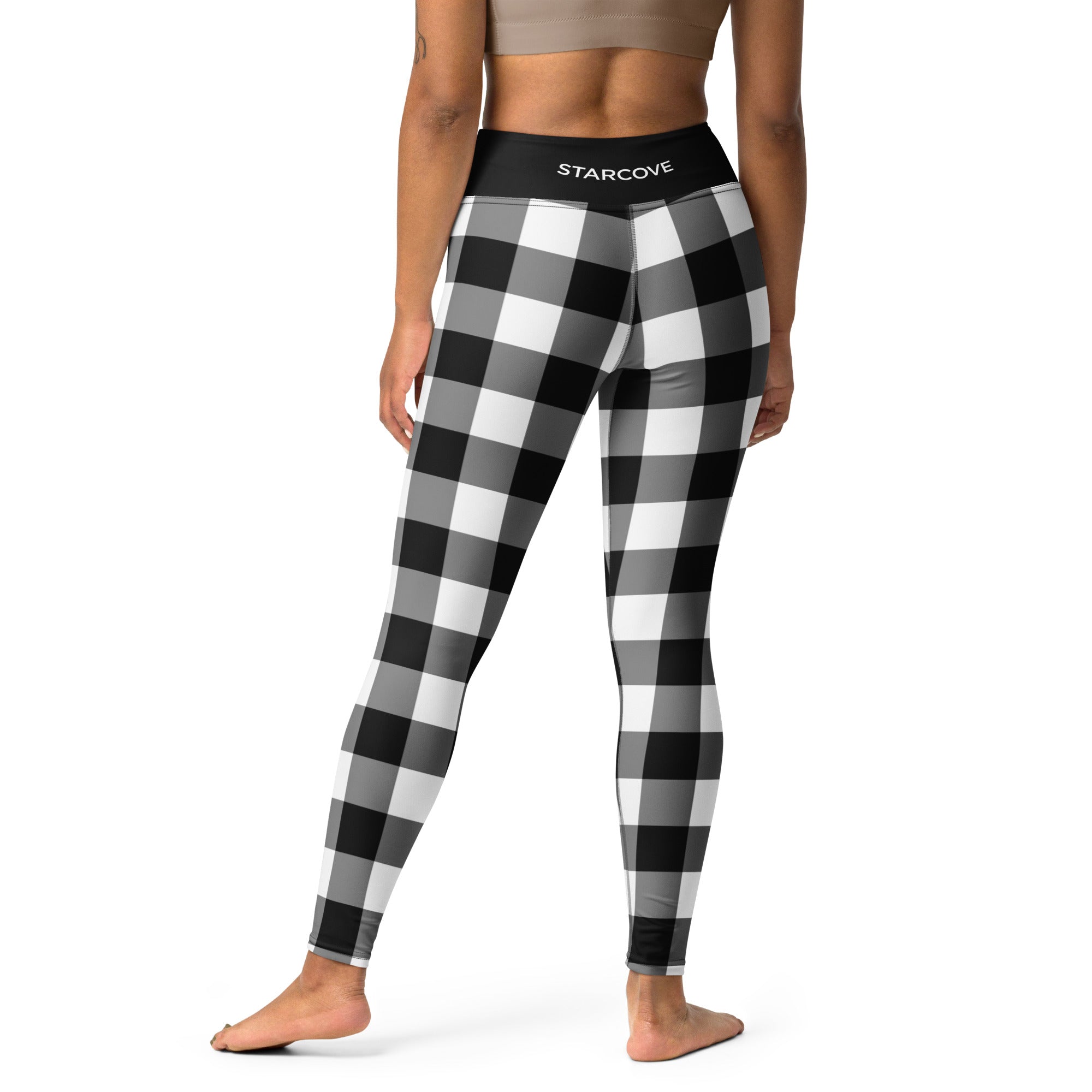 Zara High Waist Plaid Check Leggings Pants Size M | eBay