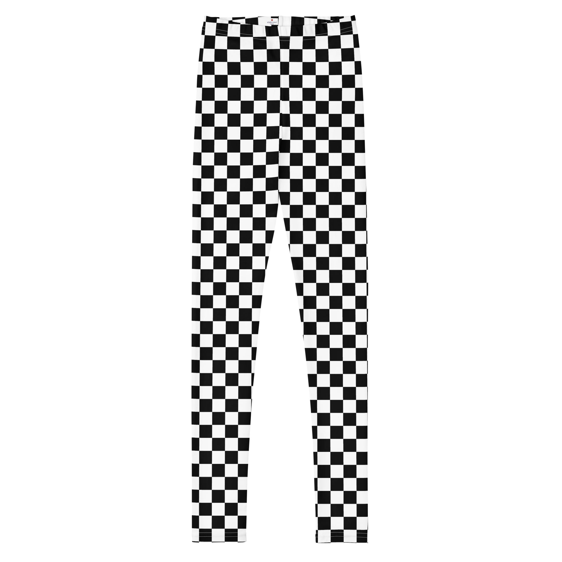 Checkered Kids Girls Leggings (8-20), Black and White Check Tweens Teens Toddler Children Cute Printed Yoga Pants Fun Tights Gift Starcove Fashion