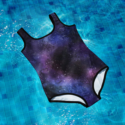 Galaxy Space Girls Swimsuits (8 - 20), Universe Purple Cute Kids Jr Junior Tween Teen Teenager One Piece Bathing Suit Young Swimwear