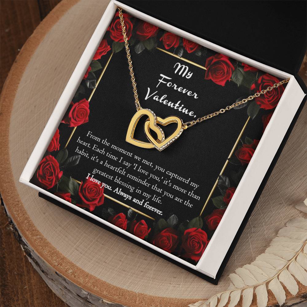 Valentines Day Hearts Necklace for Her, Wife Girlfriend Red Roses Message Card Flowers Pendant Fiancée Future Wife Gold Cute Women Jewelry Gift