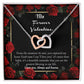 Valentines Day Hearts Necklace for Her, Wife Girlfriend Red Roses Message Card Flowers Pendant Fiancée Future Wife Gold Cute Women Jewelry Gift