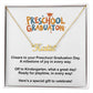 Preschool Graduation Custom Name Necklace, Personalized Pre-K  Message Card Box Gold Silver Jewelry Pendent Granddaughter Gift