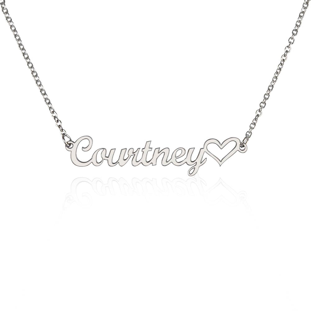 Personalized Name Heart Necklace, Custom Silver Gold Birthday Gift Women Mother Valentine Day Gift Jewelry Mom Girlfriend Daughter Pendent
