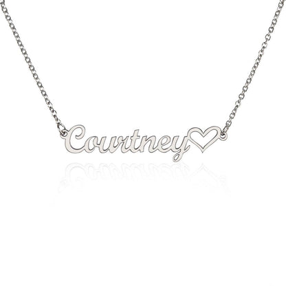 Personalized Name Heart Necklace, Custom Silver Gold Birthday Gift Women Mother Valentine Day Gift Jewelry Mom Girlfriend Daughter Pendent