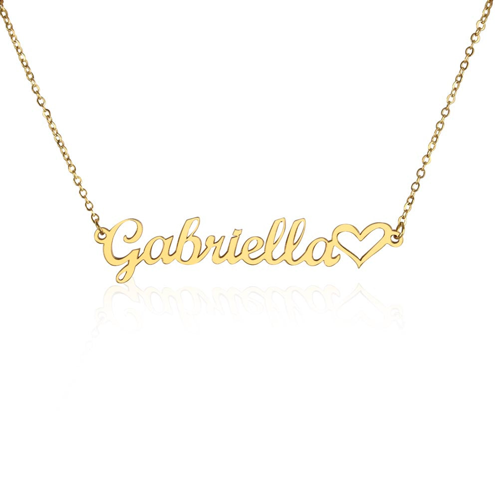 Personalized Name Heart Necklace, Custom Silver Gold Birthday Gift Women Mother Valentine Day Gift Jewelry Mom Girlfriend Daughter Pendent