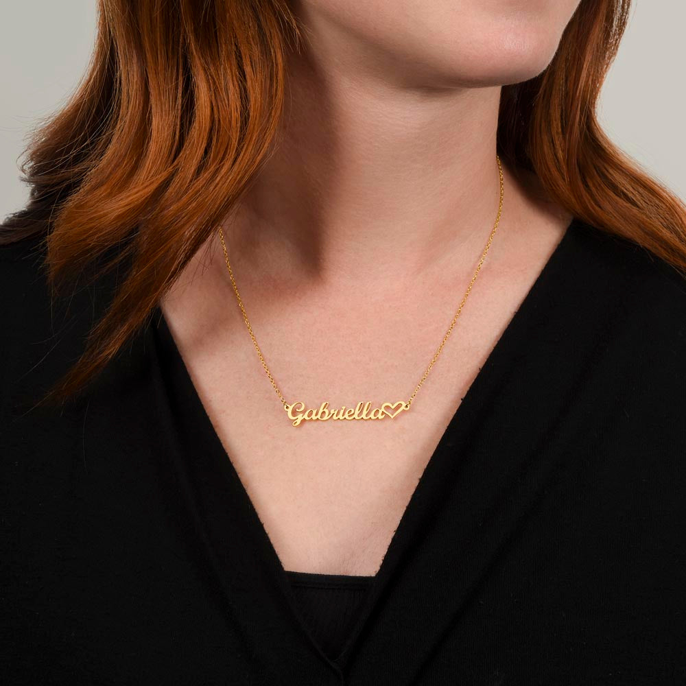 Personalized Name Heart Necklace, Custom Silver Gold Birthday Gift Women Mother Valentine Day Gift Jewelry Mom Girlfriend Daughter Pendent