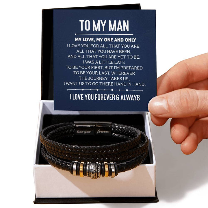 To My Man Love You Forever Bracelet, Men Guys for Him Bf Valentine's Day Vday Gift Presents Anniversary Birthday Christmas stocking stuffers
