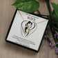 To My Wife Necklace from Husband, Message Line Art Drawing Card Love Pendant Gold Anniversary Jewelry Birthday Christmas Valentine Gift