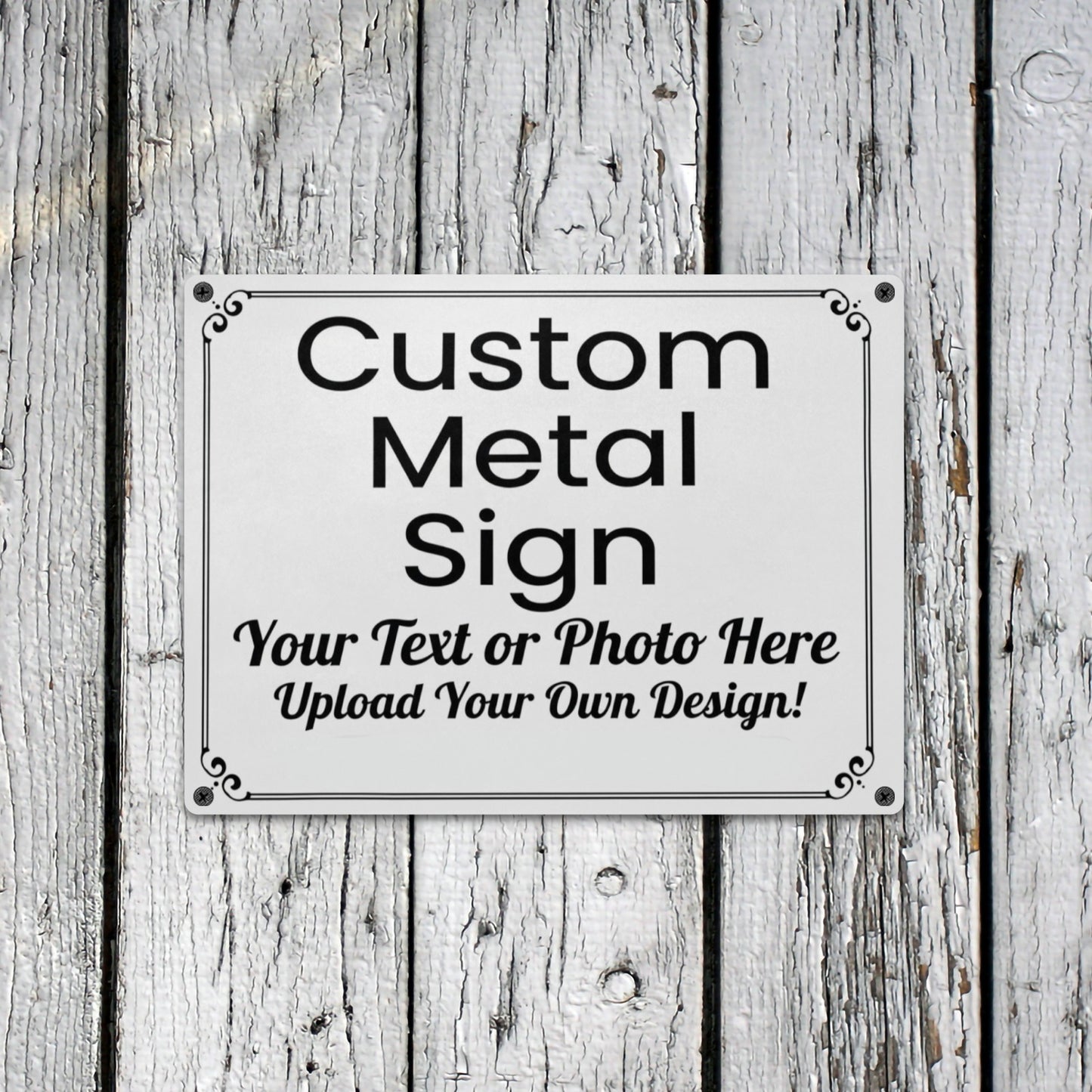 Custom Metal Tin Signs, Personalized Text Photo Farmhouse Landscape Retro Wall Hanging Garage Tacker Outdoors Exterior Business Property