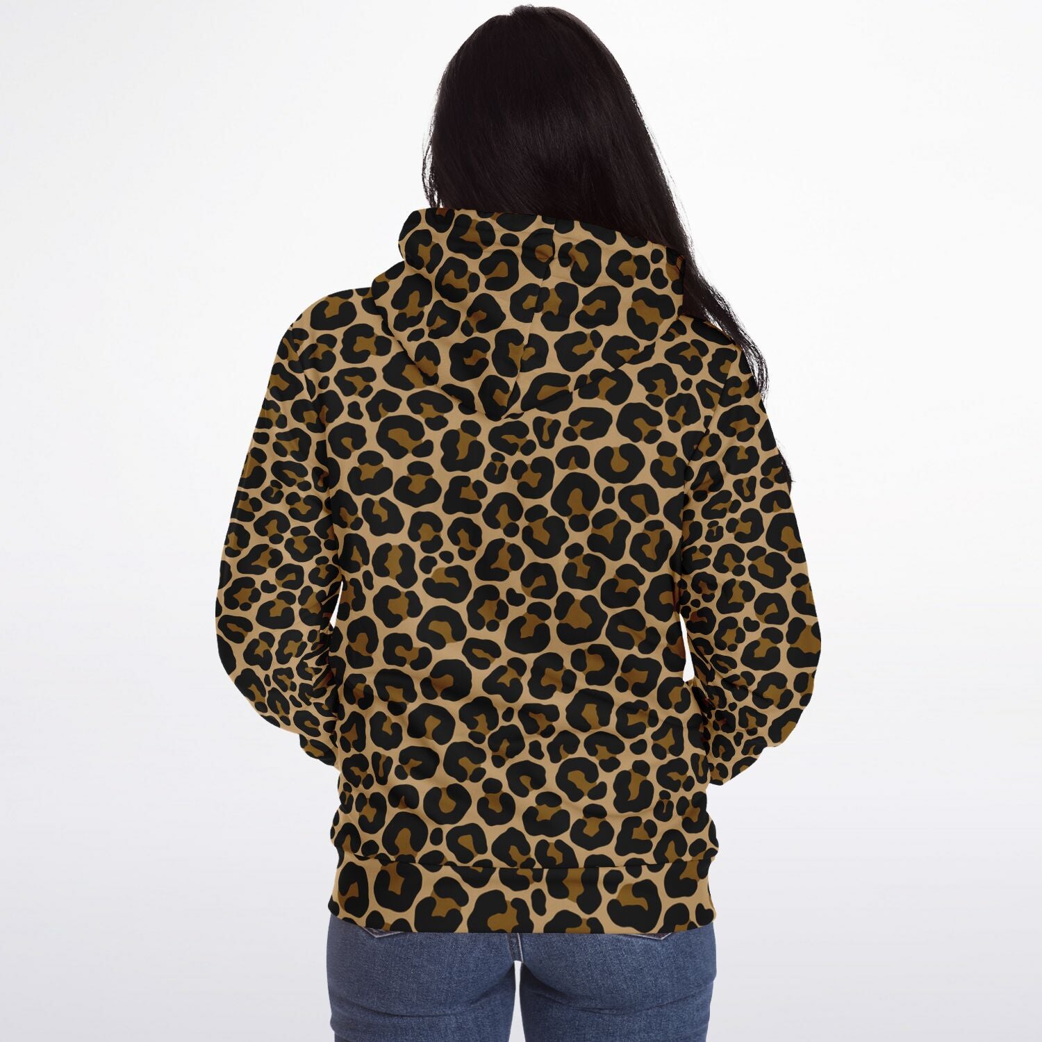 YOUHEE LEOPARD HOOD ZIP-UP BROWN