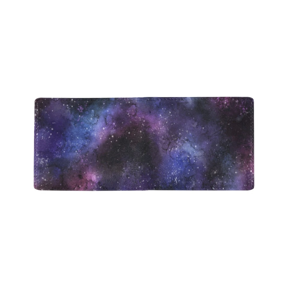 Galaxy Space Male Men Wallets, Stars Guys Billfold Bifold Leather Designer Card Holder Keeper Gents Slim Thin Bi Fold Luxury Minimalist