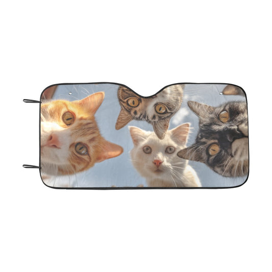 Cats Sunshade, Kittens Funny Selfie Car Windshield Sun Shade Shield Blocker Reflector Auto Cover Protector Window Visor Universal Size