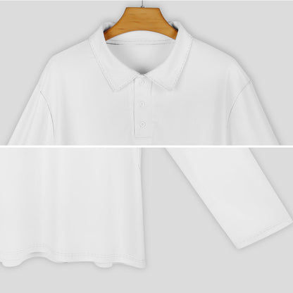 Black Leopard Men Long Sleeve Polo Shirt, Animal Print Grey Slim Fit Sleeve Collared Casual Buttoned Down Up Sports Golf Tee Top Plus Size