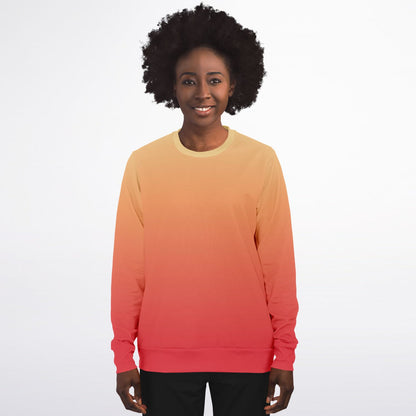 Red Orange Yellow Ombre Sweatshirt, Gradient Tie Dye Crewneck Fleece Cotton Sweater Jumper Pullover Men Women Adult Designer Top
