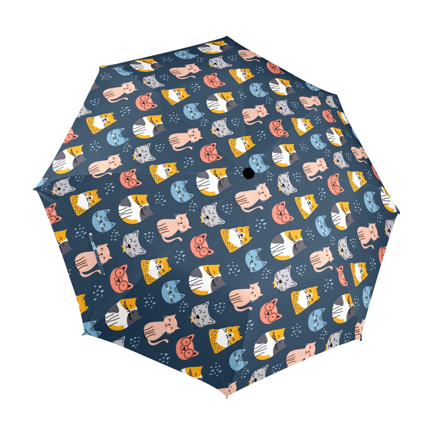 Cats Umbrella, Kittens Golf Anti-UV Semi-Automatic Sun Beach Rain Parasol Large Compact Travel Windproof Designer Vintage Luxury Men Women