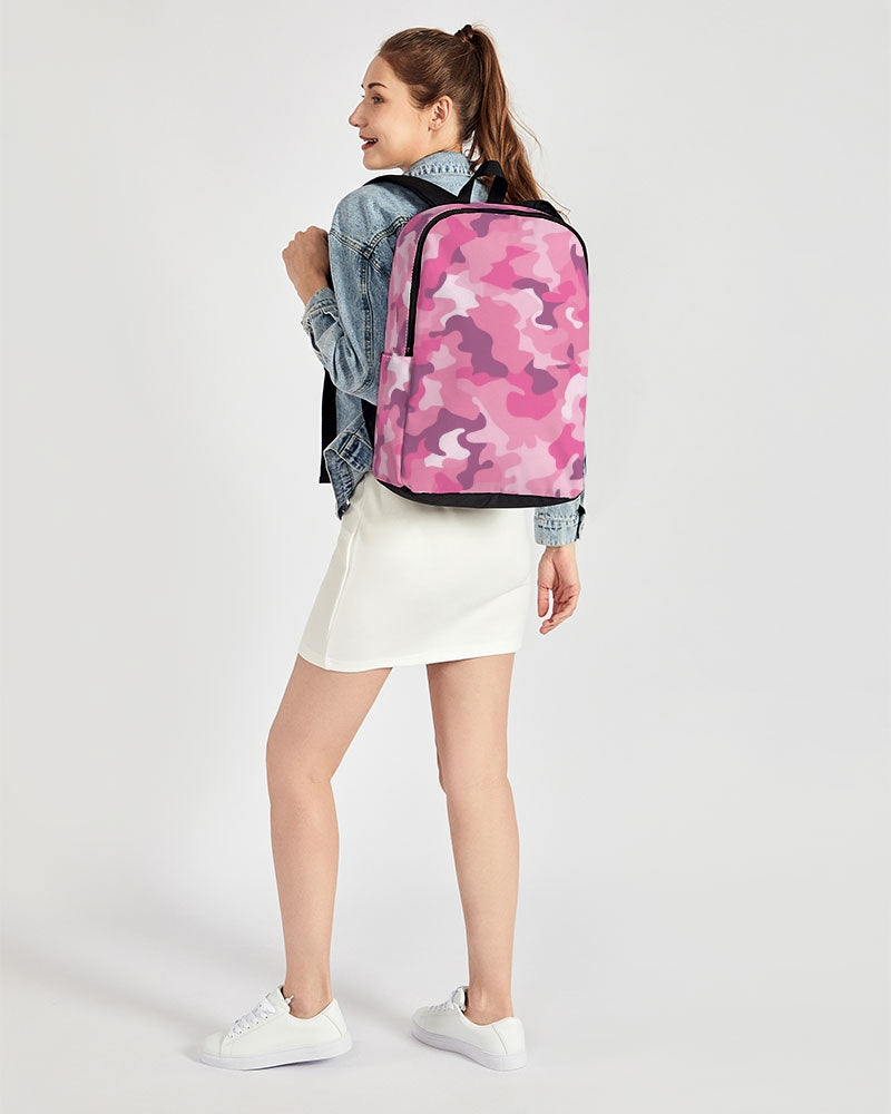 free mini camo backpack pink Pink Camo Backpack, Camouflage Men Women Kids Gift Him Her Books School College Cool Waterproof Side Pockets Laptop Aesthetic Bag