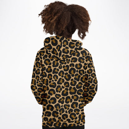 Leopard Kids Pullover Hoodie, Animal Cheetah Brown Print Girls Boy Toddler Youth Children Fleece Cozy Cotton Hooded Sweatshirt Pockets