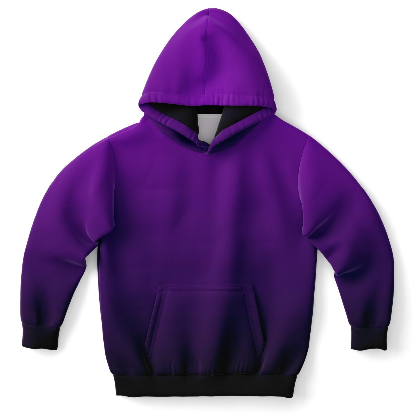 Black Purple Ombre Kids Pullover Hoodie, Tie Dye Gradient Girls Boy Toddler Youth Children Fleece Cozy Cotton Hooded Sweatshirt with Pockets