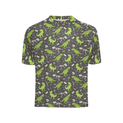 Dinosaur Kids Tshirt, T-Rex Green Dino Skeleton Skull Boys Girls Children Youth Teens Teenager Graphic Crewneck Tee Short Sleeve Shirt Top