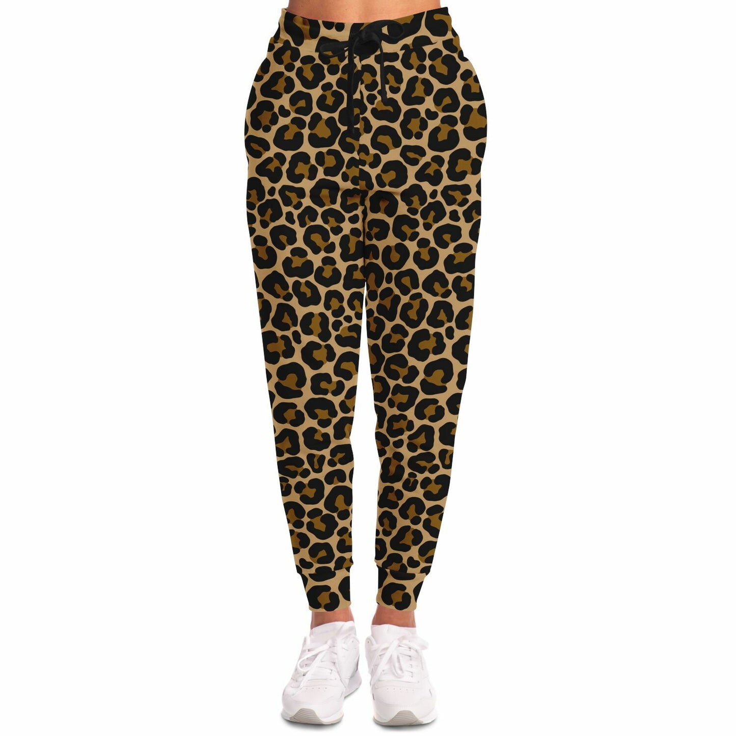 Leopard Joggers Sweatpants with Pockets, Animal Print Brown Cheetah Women Men Female Ladies Fleece Comfy Cotton Sweats Pants Bottoms