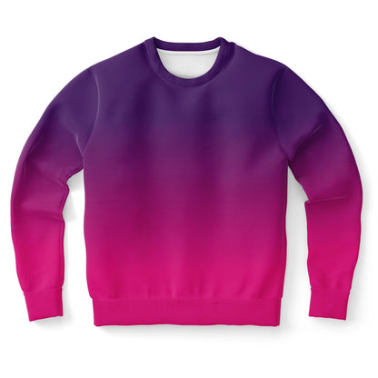 Pink Purple Ombre Sweatshirt, Gradient Tie Dye Crewneck Fleece Cotton Sweater Jumper Pullover Men Women Adult Aesthetic Designer Top